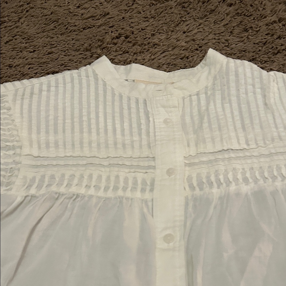 Universal Thread White Kids Blouse with Pleated Design - Picture 4 of 6